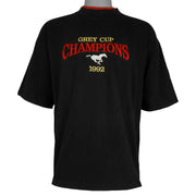 CFL (Softwear) - Stampeders Grey Cup Champions Roll Ups Sleeve T-Shirt 1992 Large Vintage Retro Football
