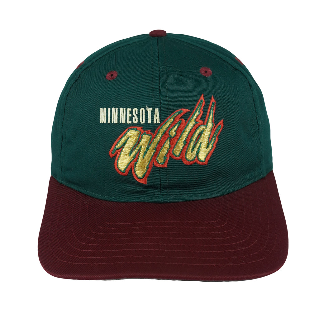 NHL (Twins) - Minnesota Wild Snapback Hat 1990s OSFA Vintage Retro Hockey