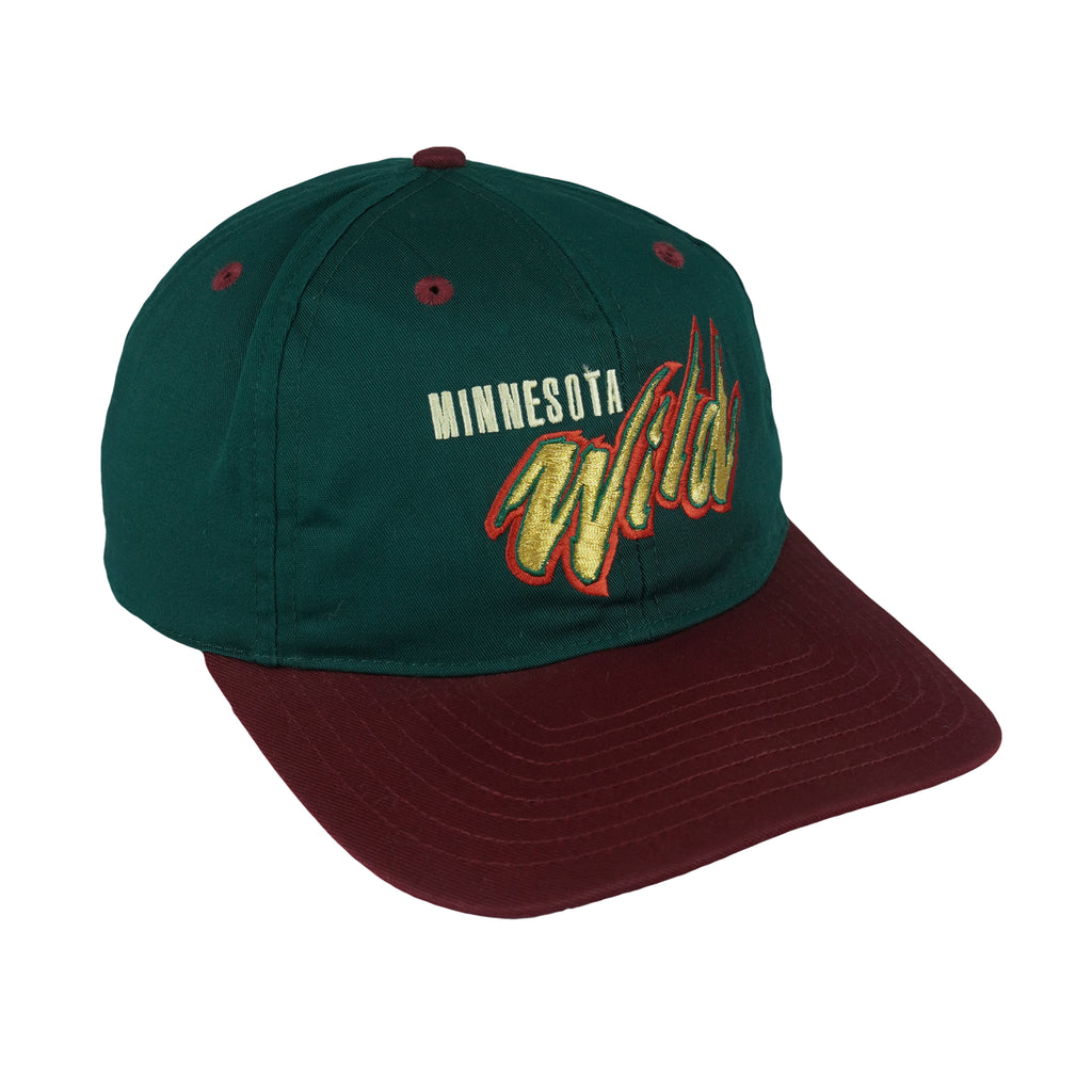 NHL (Twins) - Minnesota Wild Snapback Hat 1990s OSFA Vintage Retro Hockey