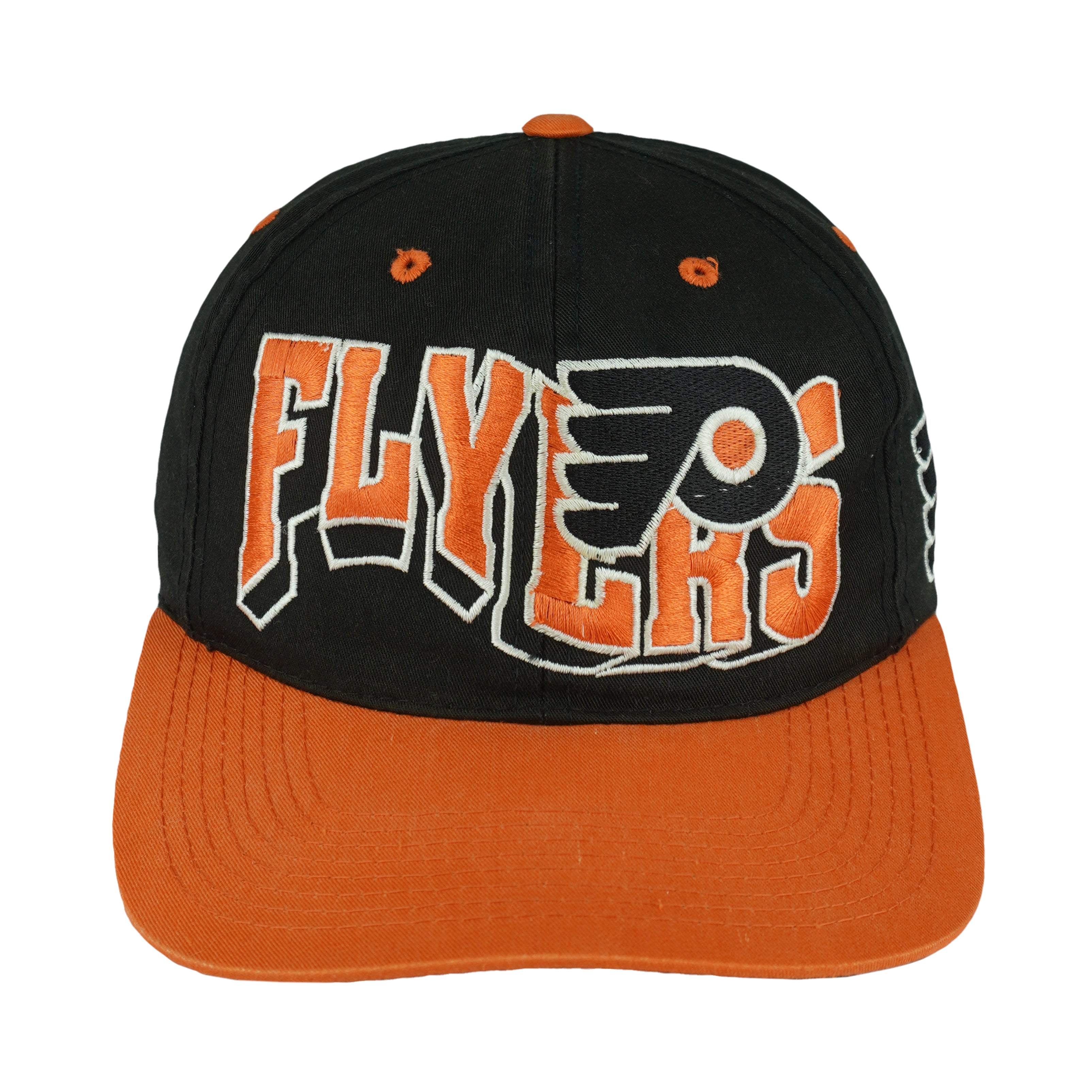 NHL (G Cap) - Philadelphia Flyers Big Spell-Out Snapback Hat 1990s OSFA Vintage Retro Hockey