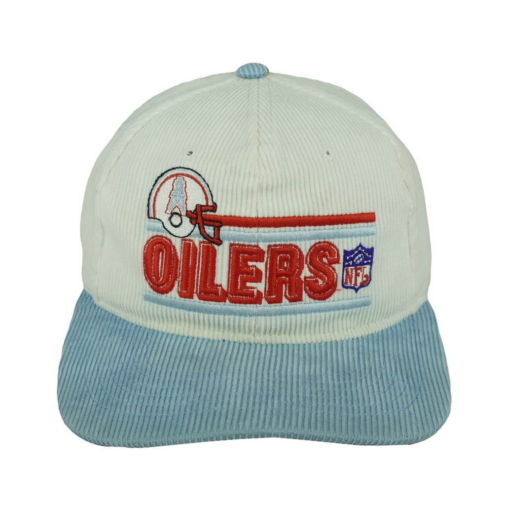 NFL (The Classic) - Houston Oilers Corduroy Snapback Hat 1990s OSFA Vintage Retro Football