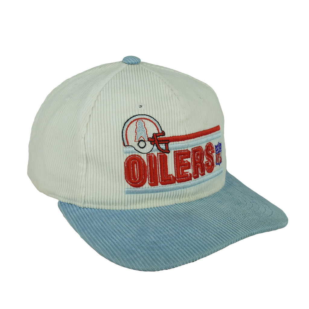 NFL (The Classic) - Houston Oilers Corduroy Snapback Hat 1990s OSFA Vintage Retro Football