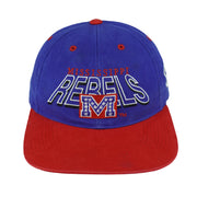 Vintage NCAA (Signature) - Mississippi Ole Miss Rebels Strapback Hat 1984 OSFA in blue and red