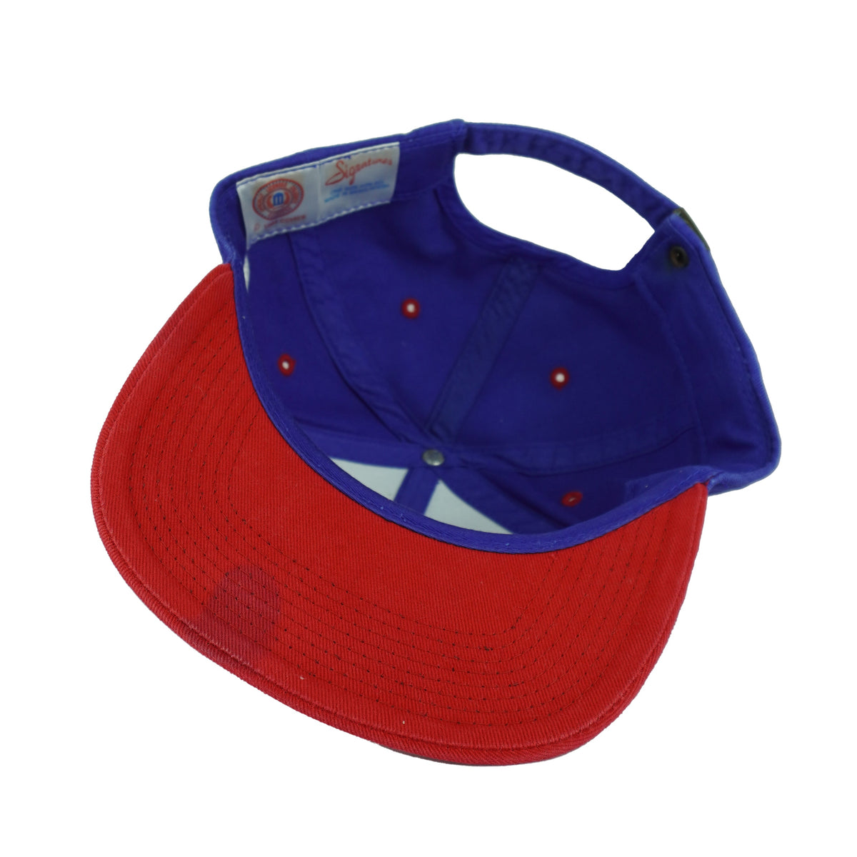 Vintage NCAA (Signature) - Mississippi Ole Miss Rebels Strapback Hat 1984 OSFA in blue and red