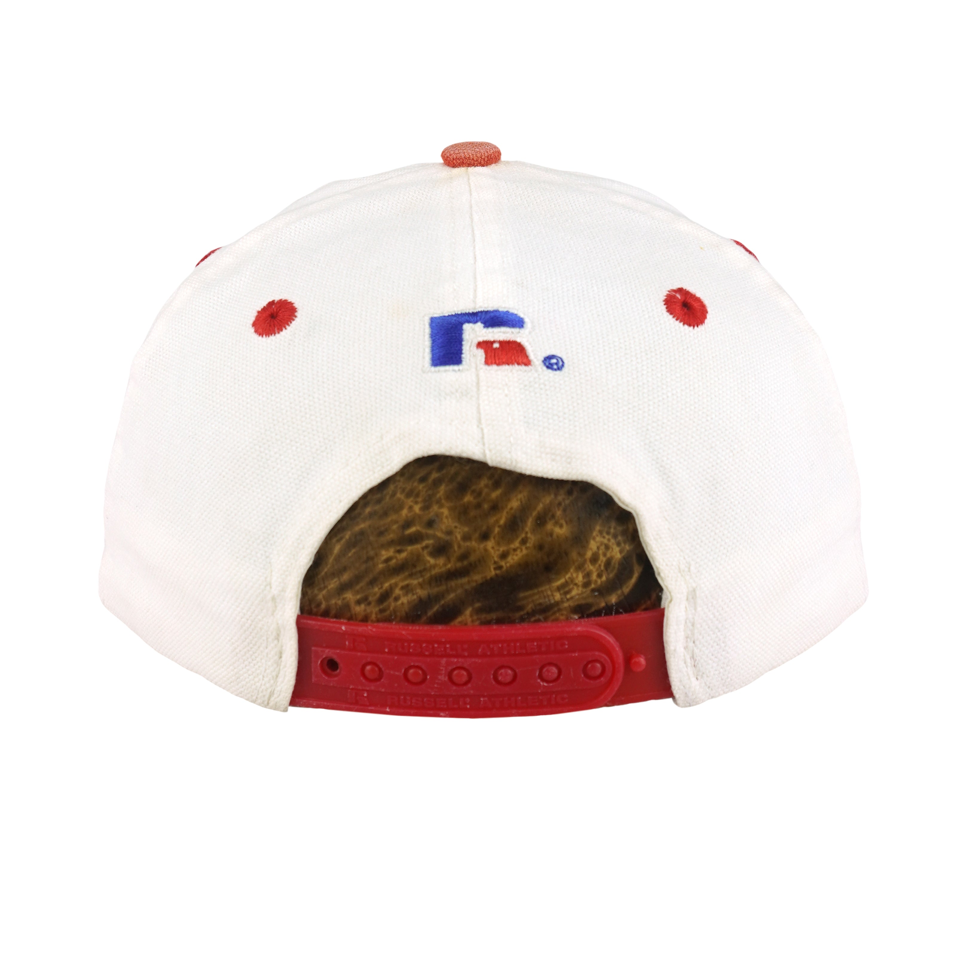 NHL (Russell Athletic) - Carolina Hurricanes Big Logo Snapback Hat 1990s OSFA Vintage Retro Hockey