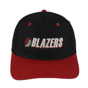 NBA - Black & Red Portland Blazers Snapback Hat 1990s OSFA Vintage Retro Baseball