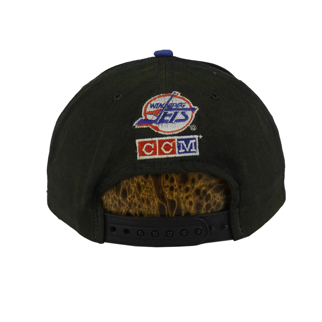 NHL (CCM) - Winnipeg Jets Snapback Hat 1990s OSFA Vintage Retro Hockey