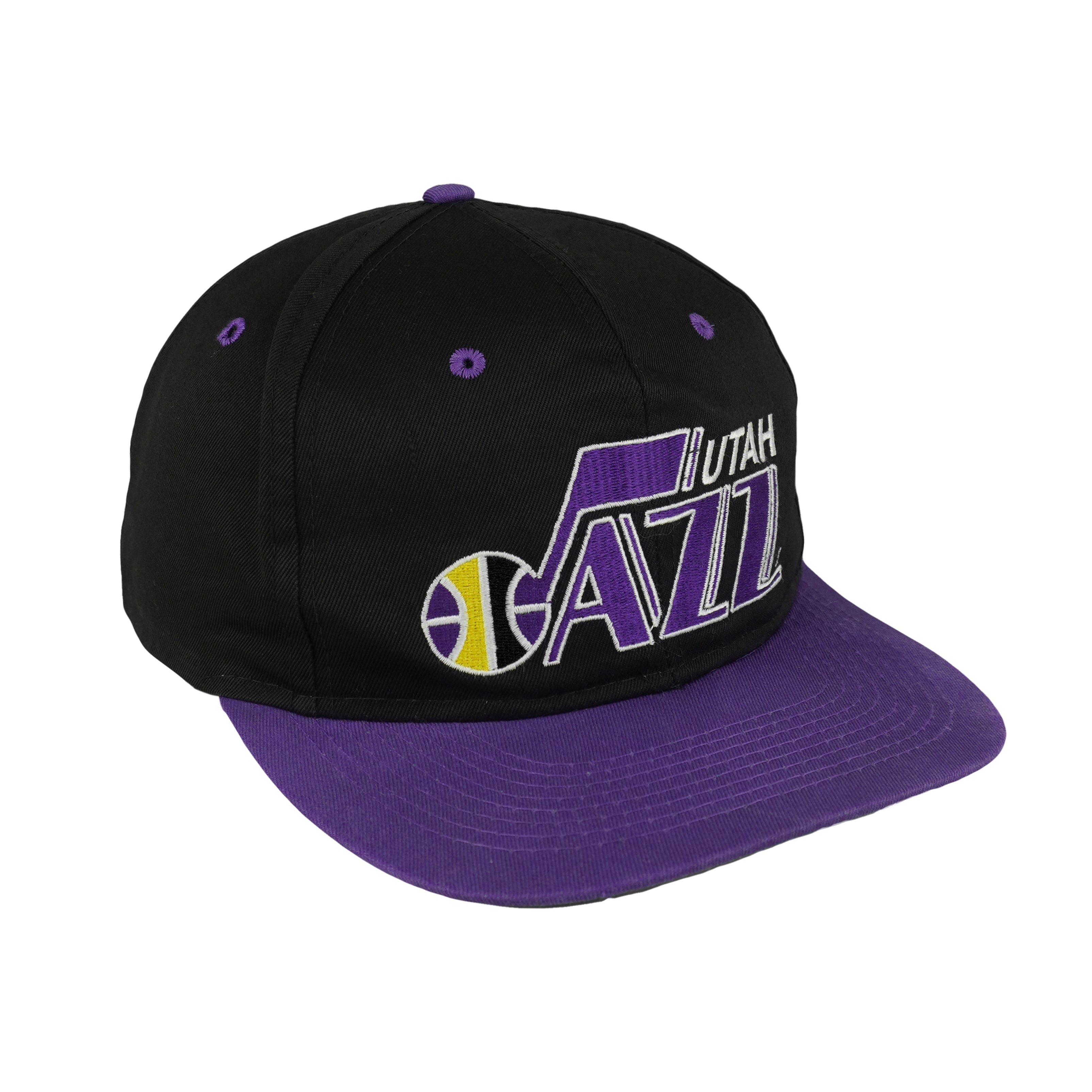 NBA (Logo 7) - Utah Jazz Embroidered Snapback Hat 1990s OSFA Vintage Retro Basketball