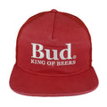 Budweiser - Red Bud King Of Beers Spell-Out Trucker Snapback Hat OSFA Vintage Retro