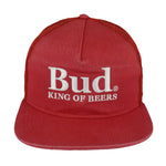 Budweiser - Red Bud King Of Beers Spell-Out Trucker Snapback Hat OSFA Vintage Retro
