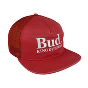 Budweiser - Red Bud King Of Beers Spell-Out Trucker Snapback Hat OSFA Vintage Retro