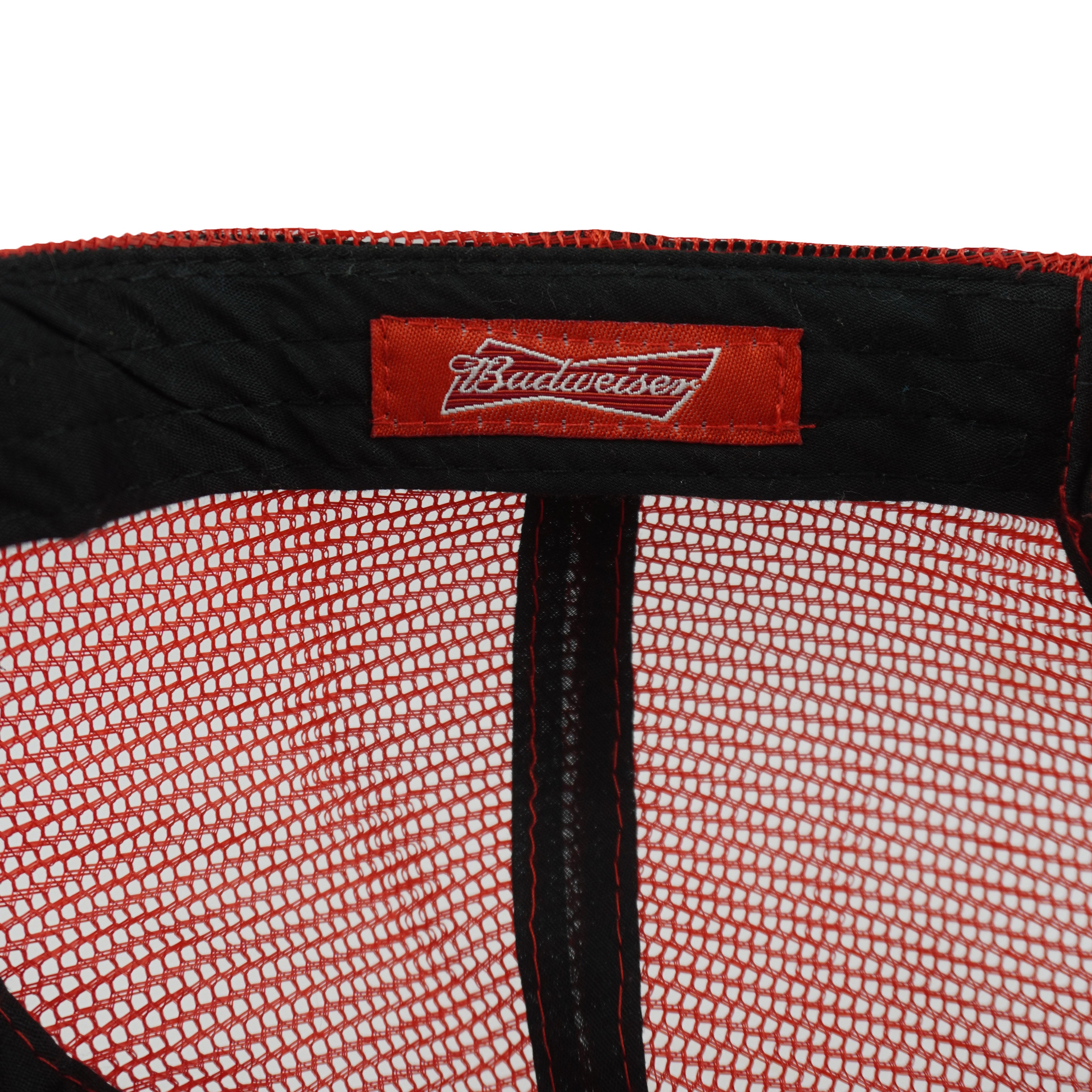 Budweiser - Red Bud King Of Beers Spell-Out Trucker Snapback Hat OSFA Vintage Retro