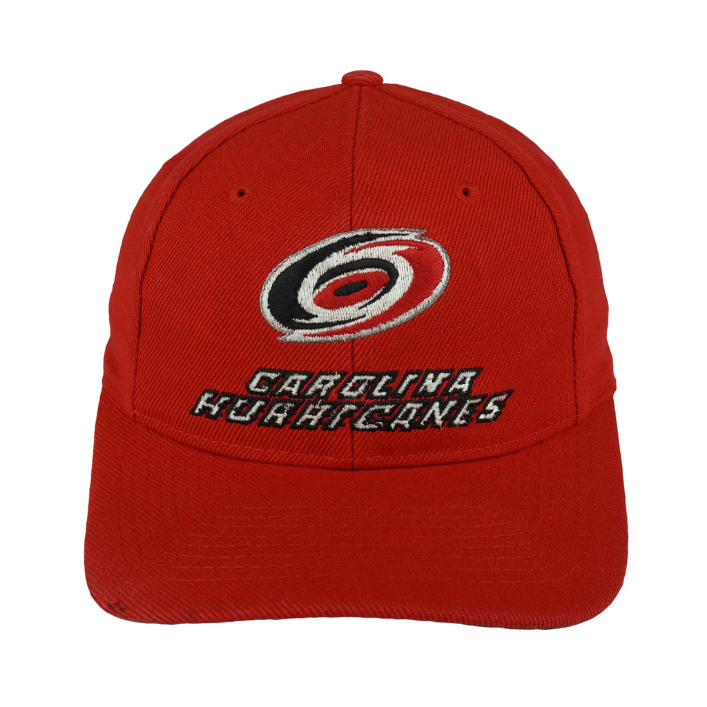 NHL (Twins) - Red Carolina Hurricanes Embroidered Snapback Hat 1990s OSFA Vintage Retro Hockey