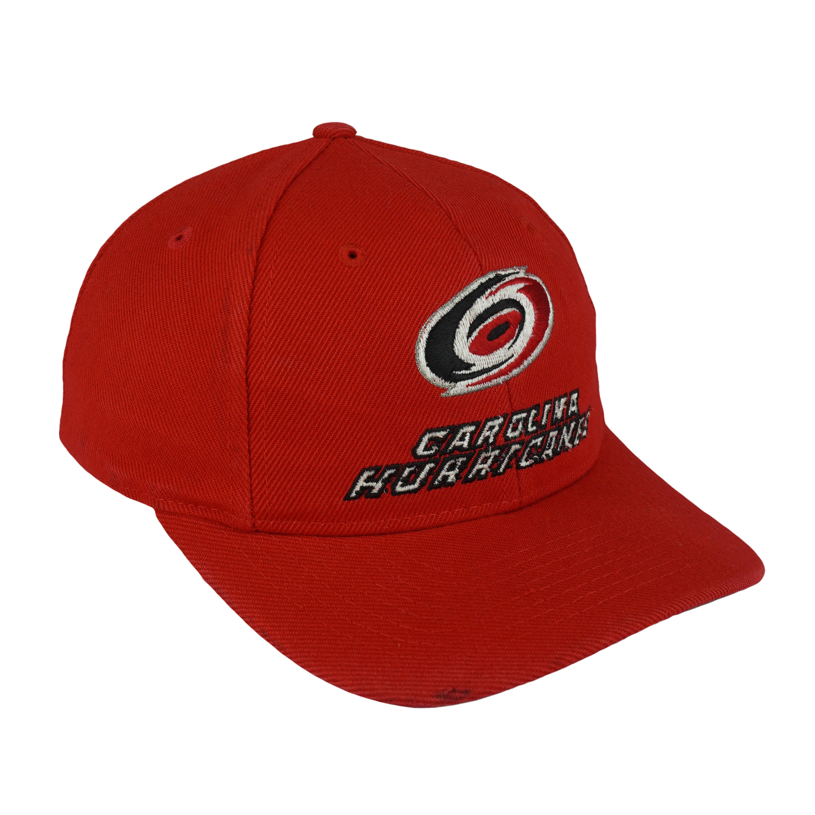 NHL (Twins) - Red Carolina Hurricanes Embroidered Snapback Hat 1990s OSFA Vintage Retro Hockey
