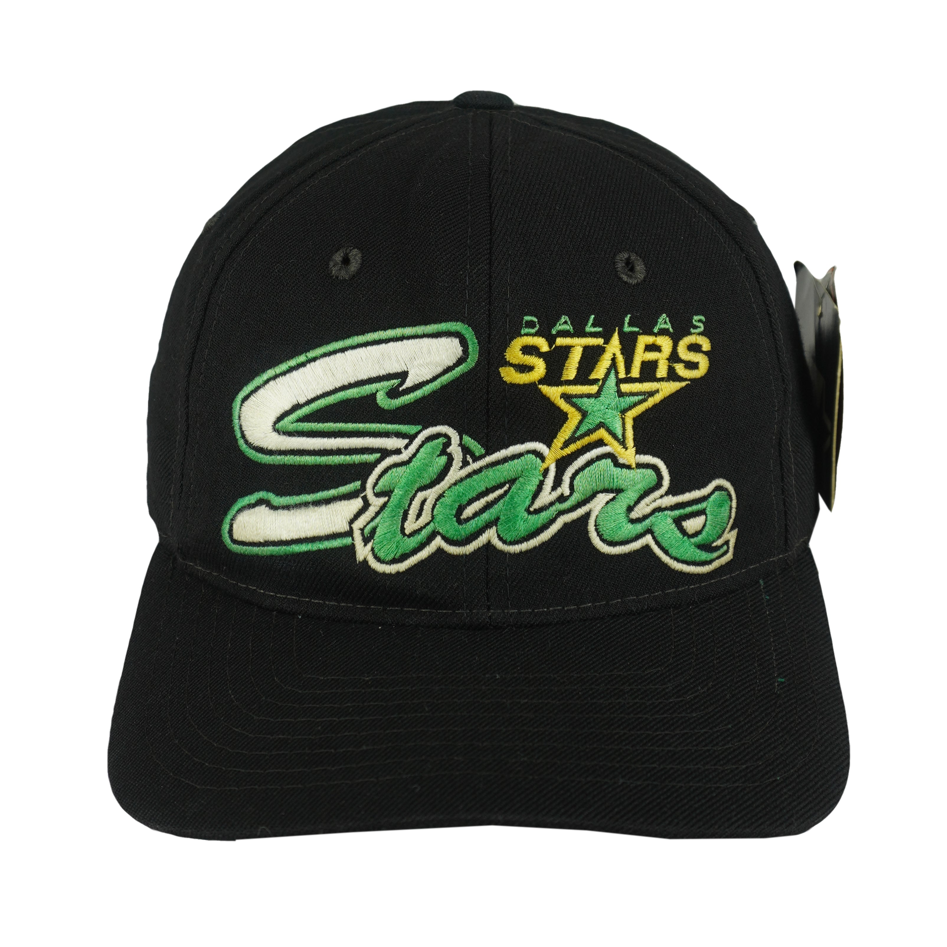 Starter (NHL) - Dallas Stars Spell-Out Deadstock Fitted Hat 1990s OSFA Vintage Retro Hockey