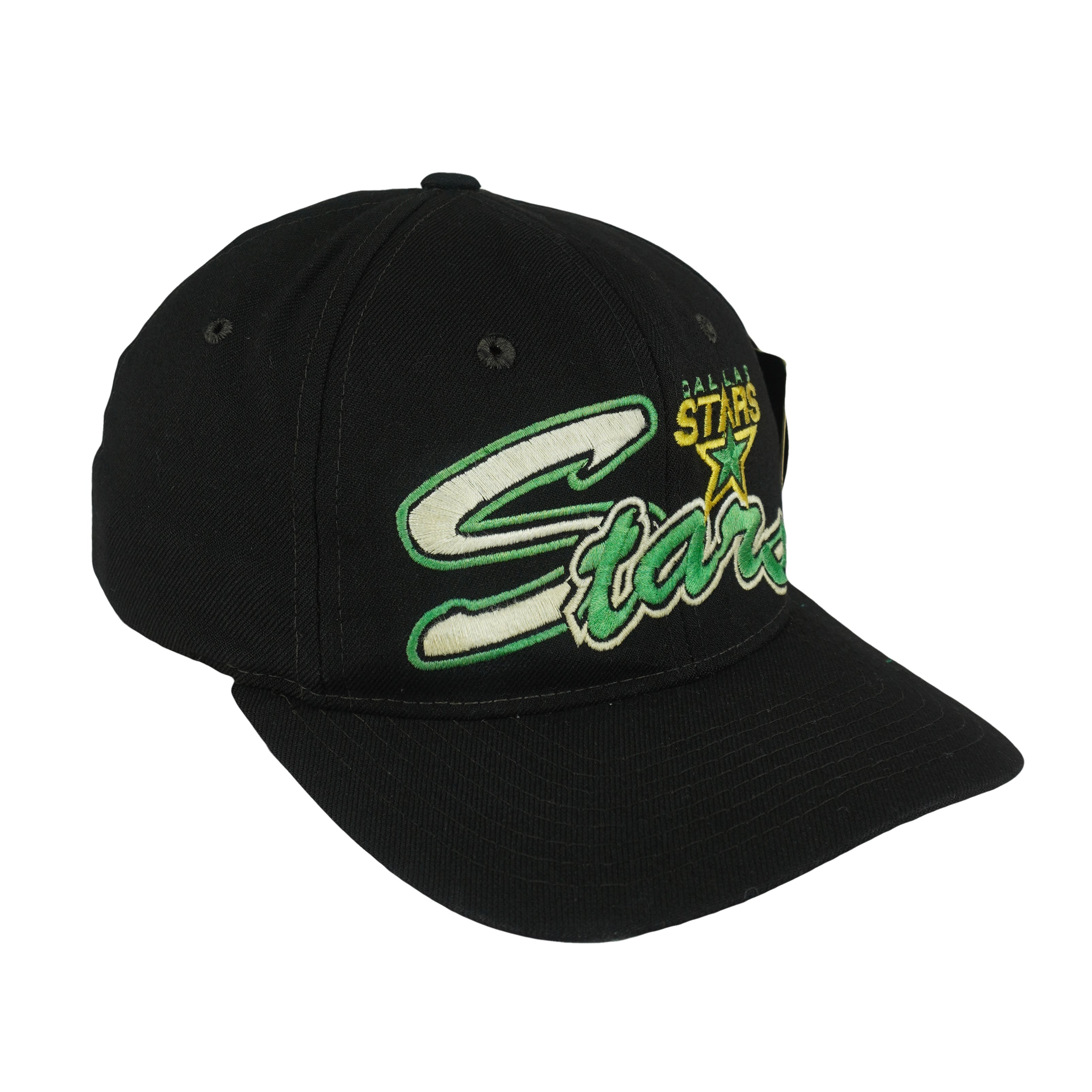 Starter (NHL) - Dallas Stars Spell-Out Deadstock Fitted Hat 1990s OSFA Vintage Retro Hockey