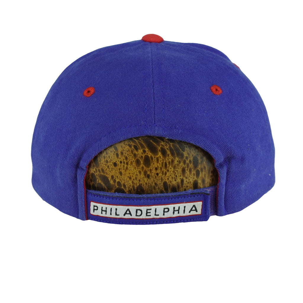 NBA (Annco) - Philadelphia 76ers Embroidered Strapback Hat 1990s OSFA Vintage Retro Basketball