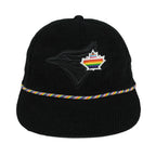 MLB - Toronto Blue Jays Big Logo Corduroy Strapback Hat 1990s OSFA Vintage Retro Baseball