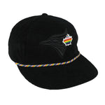 MLB - Toronto Blue Jays Big Logo Corduroy Strapback Hat 1990s OSFA Vintage Retro Baseball