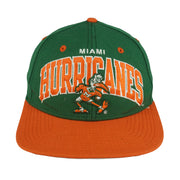 Vintage NCAA (Mitchell & Ness) - Miami Hurricanes Snapback Hat 2000s OSFA in green and orange