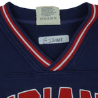 MLB (Lee) - Cleveland Indians V-Neck Sweatshirt 1990s Large Vintage Retro Baseball