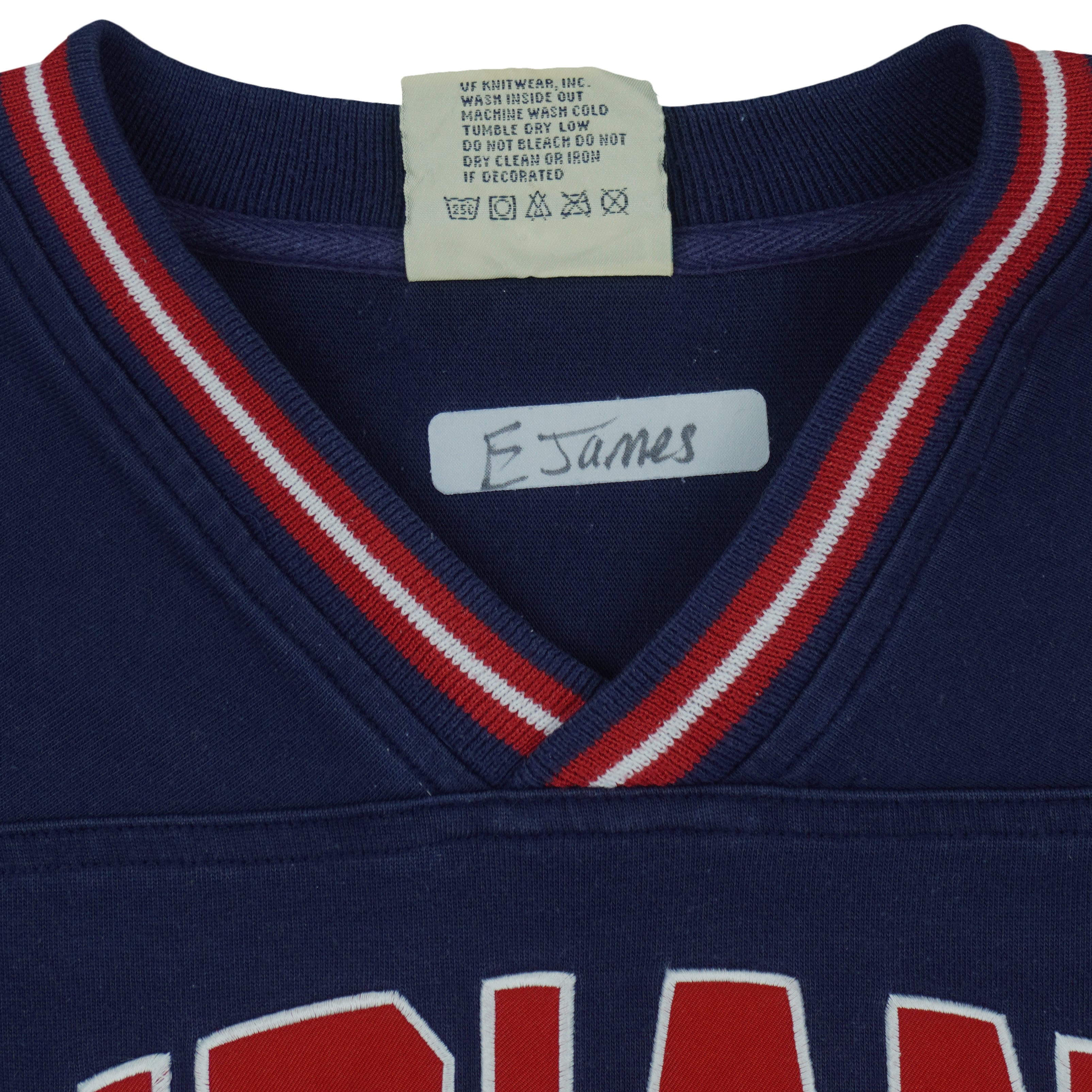 MLB (Lee) - Cleveland Indians V-Neck Sweatshirt 1990s Large Vintage Retro Baseball