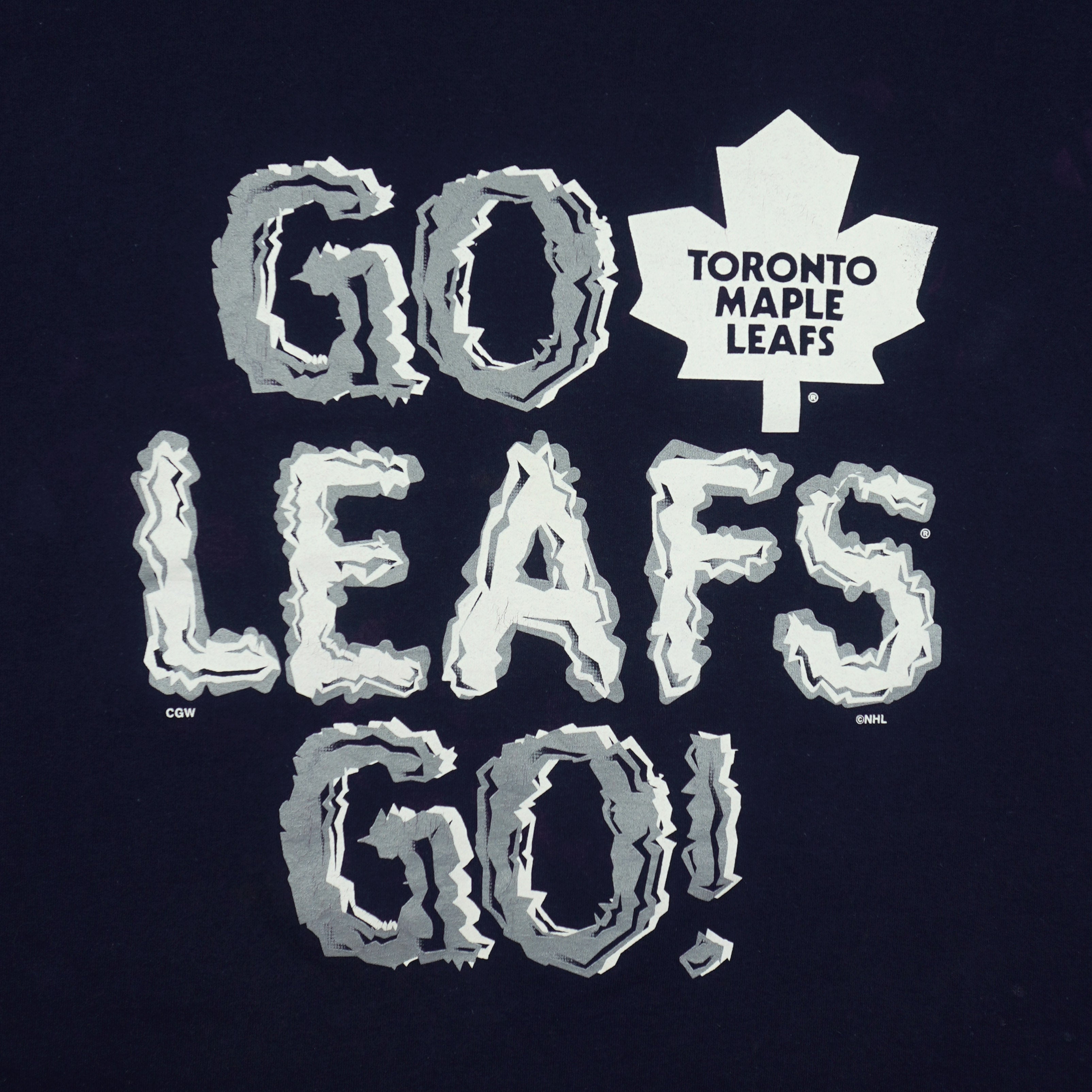 NHL (My Favourite Team) - Toronto Maple Leafs Go Leafs Go! T-Shirt 1990s Medium Vintage Retro Hockey