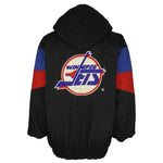 Starter (NHL) - New York Jets Hooded Puffer Jacket 1990s Large Vintage Retro Hockey