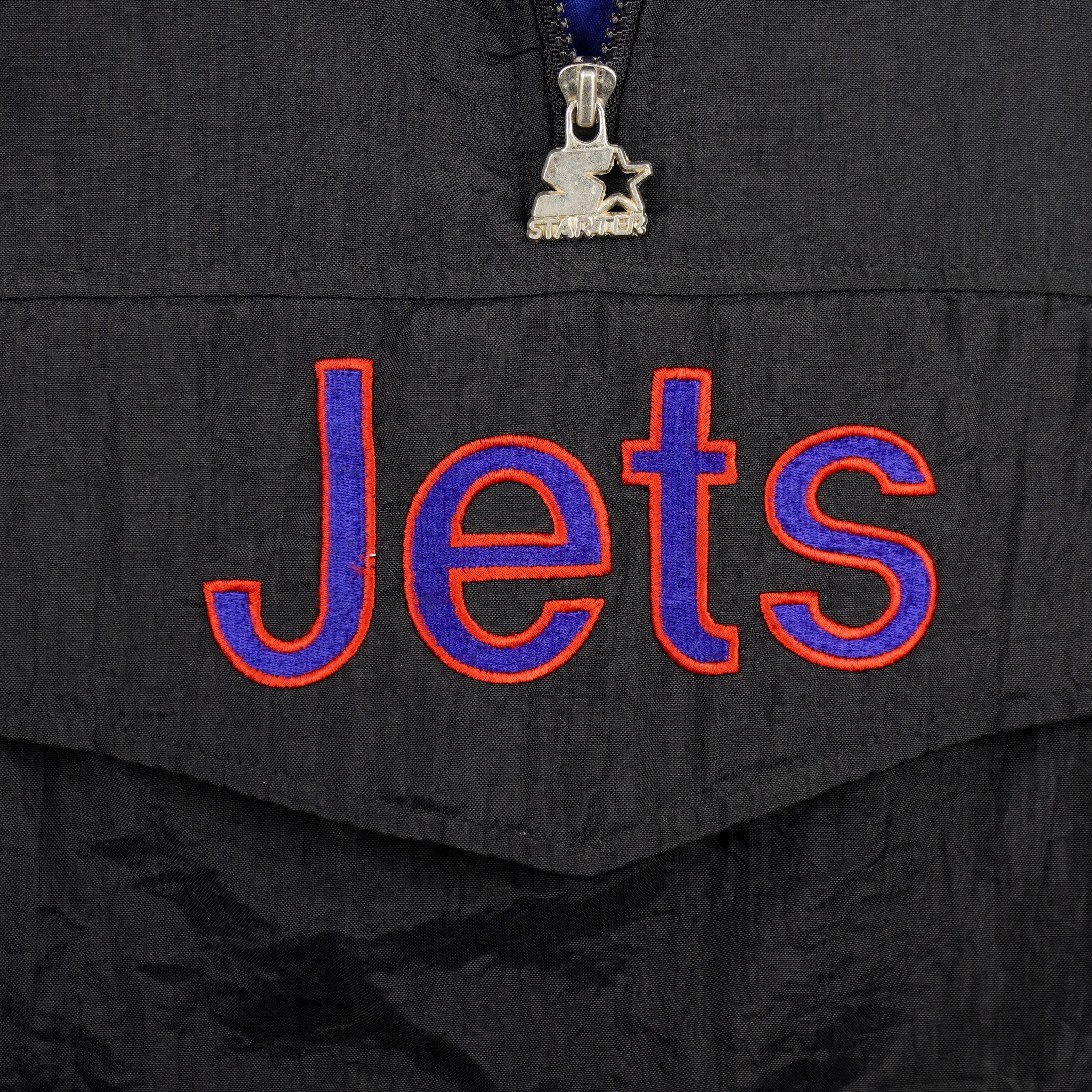 Starter (NHL) - New York Jets Hooded Puffer Jacket 1990s Large Vintage Retro Hockey