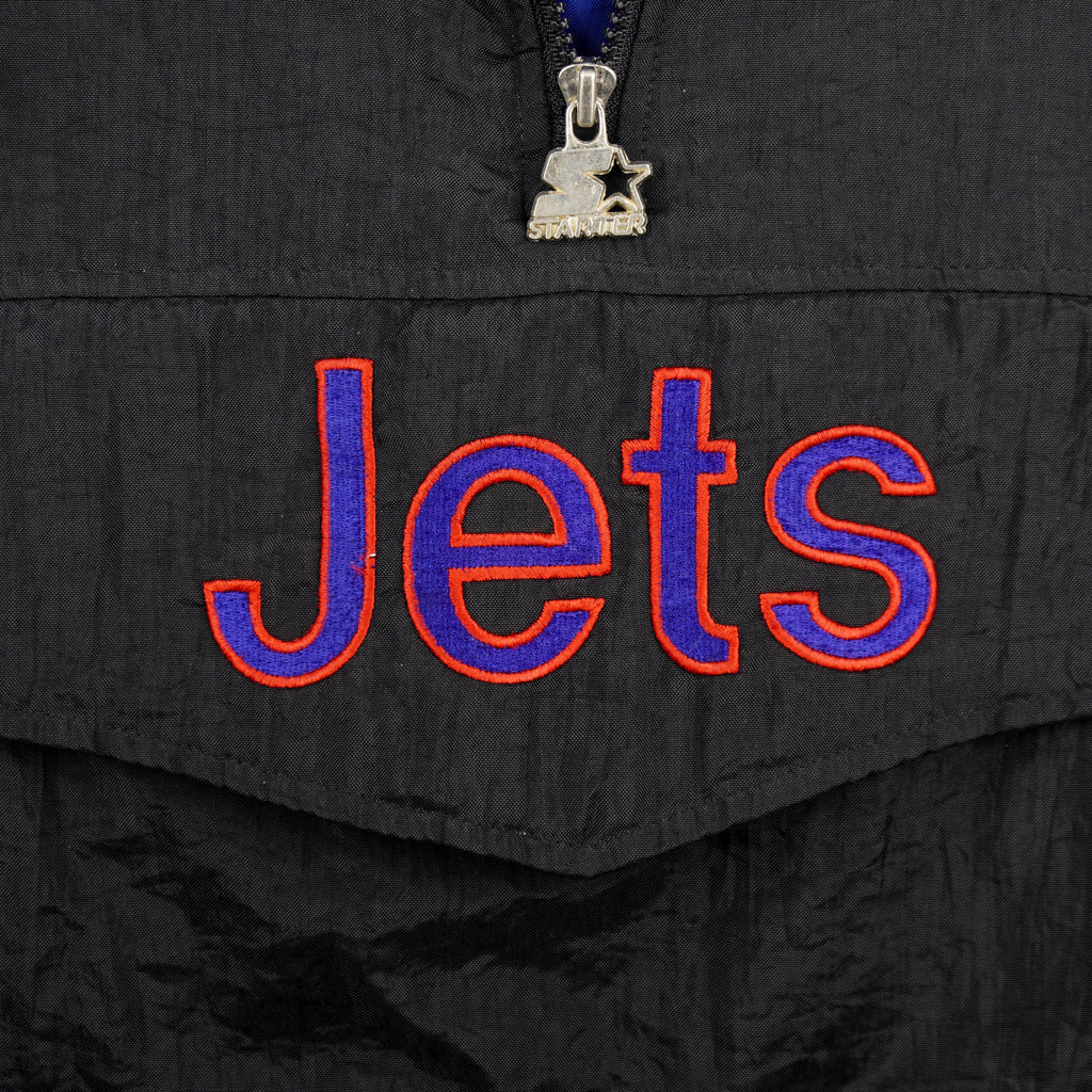 Starter (NHL) - New York Jets Hooded Puffer Jacket 1990s Large Vintage Retro Hockey