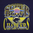 Vintage NFL (All Sport) - San Diego Chargers Super Bowl XXIX Single Stitch T-Shirt 1995 Large in blue