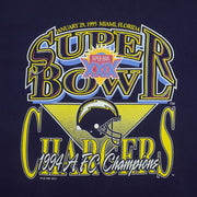 Vintage NFL (All Sport) - San Diego Chargers Super Bowl XXIX Single Stitch T-Shirt 1995 Large in blue