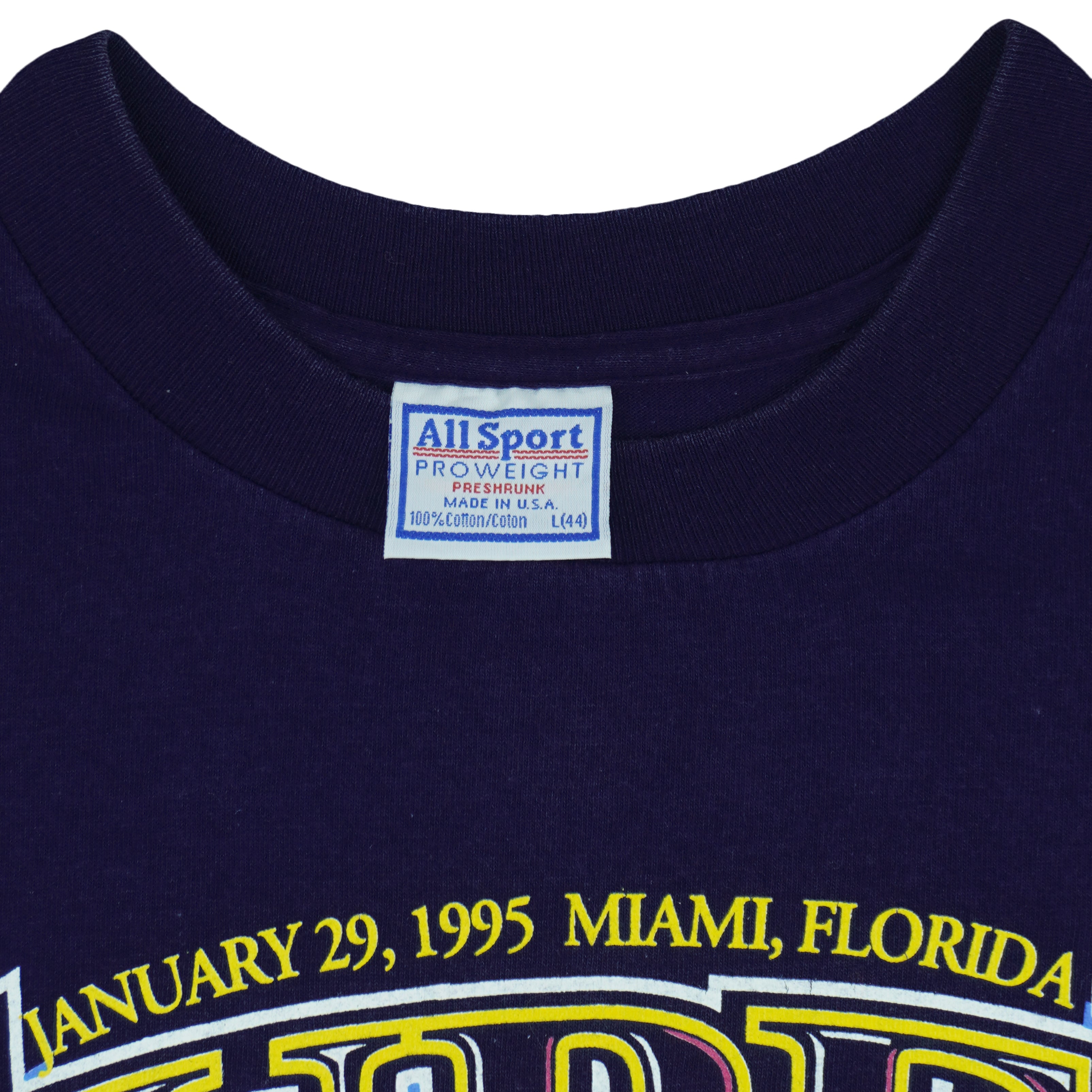 Vintage NFL (All Sport) - San Diego Chargers Super Bowl XXIX Single Stitch T-Shirt 1995 Large in blue