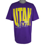 NBA (Hanes) - Utah Jazz Big Spell-Out T-Shirt 1990s XX-Large Vintage Retro Basketball