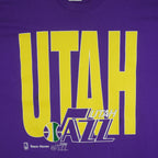 NBA (Hanes) - Utah Jazz Big Spell-Out T-Shirt 1990s XX-Large Vintage Retro Basketball