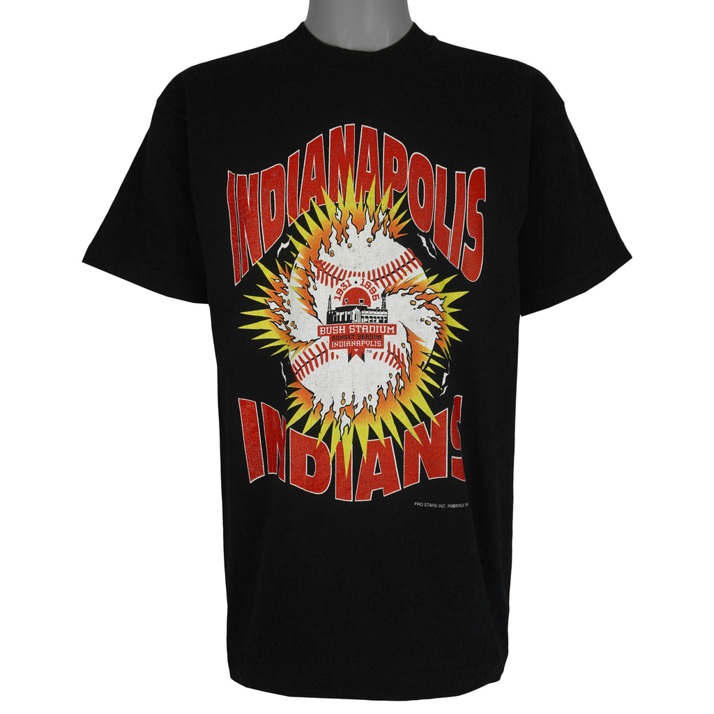 MLB (Fruit Of The Loom) - Indianapolis Indians T-Shirt 1995 Large Vintage Retro Baseball