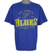 NHL (CSA) - St. Louis Blues Big Spell-Out T-Shirt 1990s Large Vintage Retro Hockey