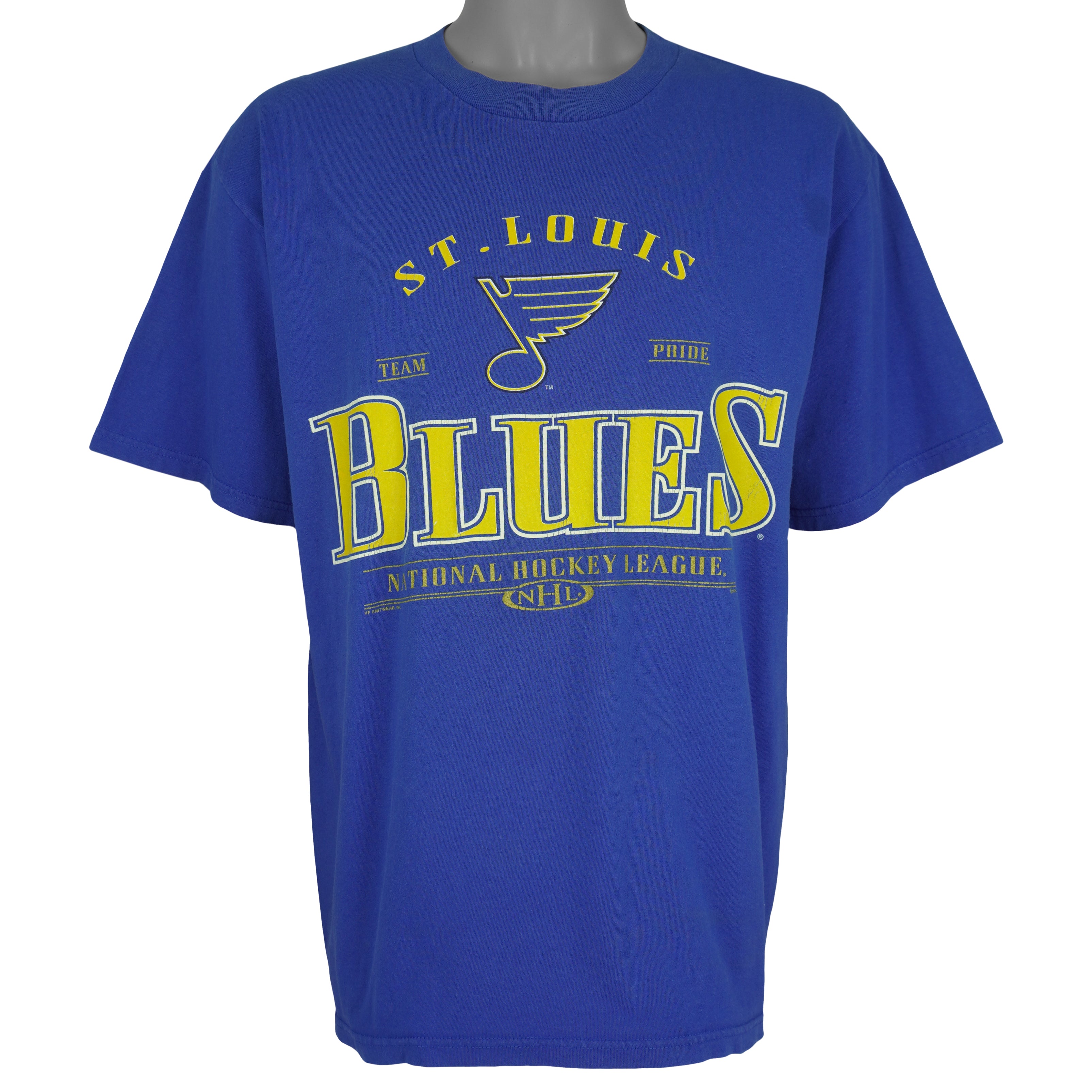 NHL (CSA) - St. Louis Blues Big Spell-Out T-Shirt 1990s Large Vintage Retro Hockey