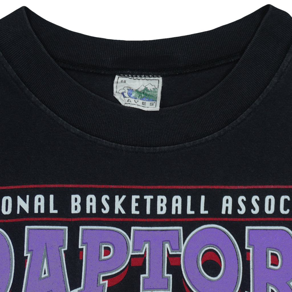 NBA (Waves)- Toronto Raptors Basketball T-Shirt 1995 Medium Vintage Retro Basketball