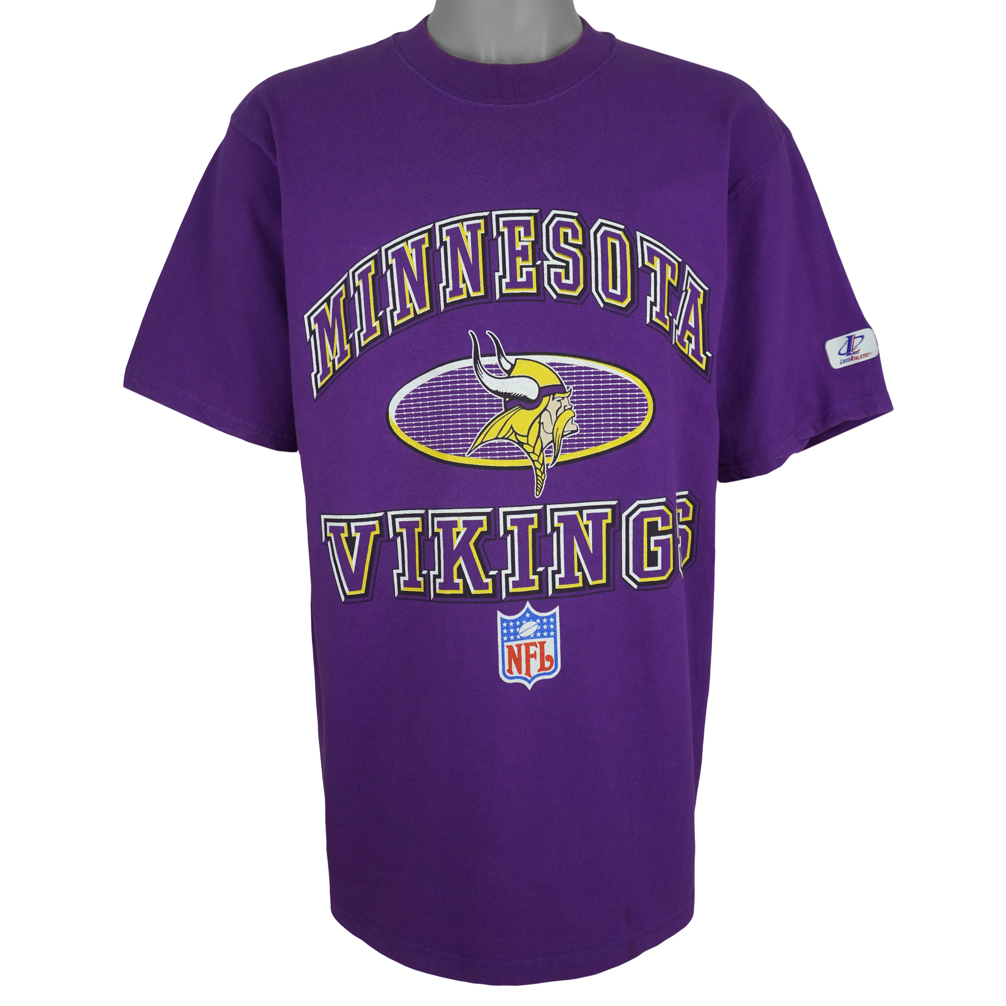 NFL (Logo Athletic) - Minnesota Vikings T-Shirt 1990s Large Vintage Retro Football