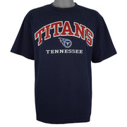 NFL (CSA) - Blue Tennessee Titans Football T-Shirt 2000 Large Vintage Retro Football
