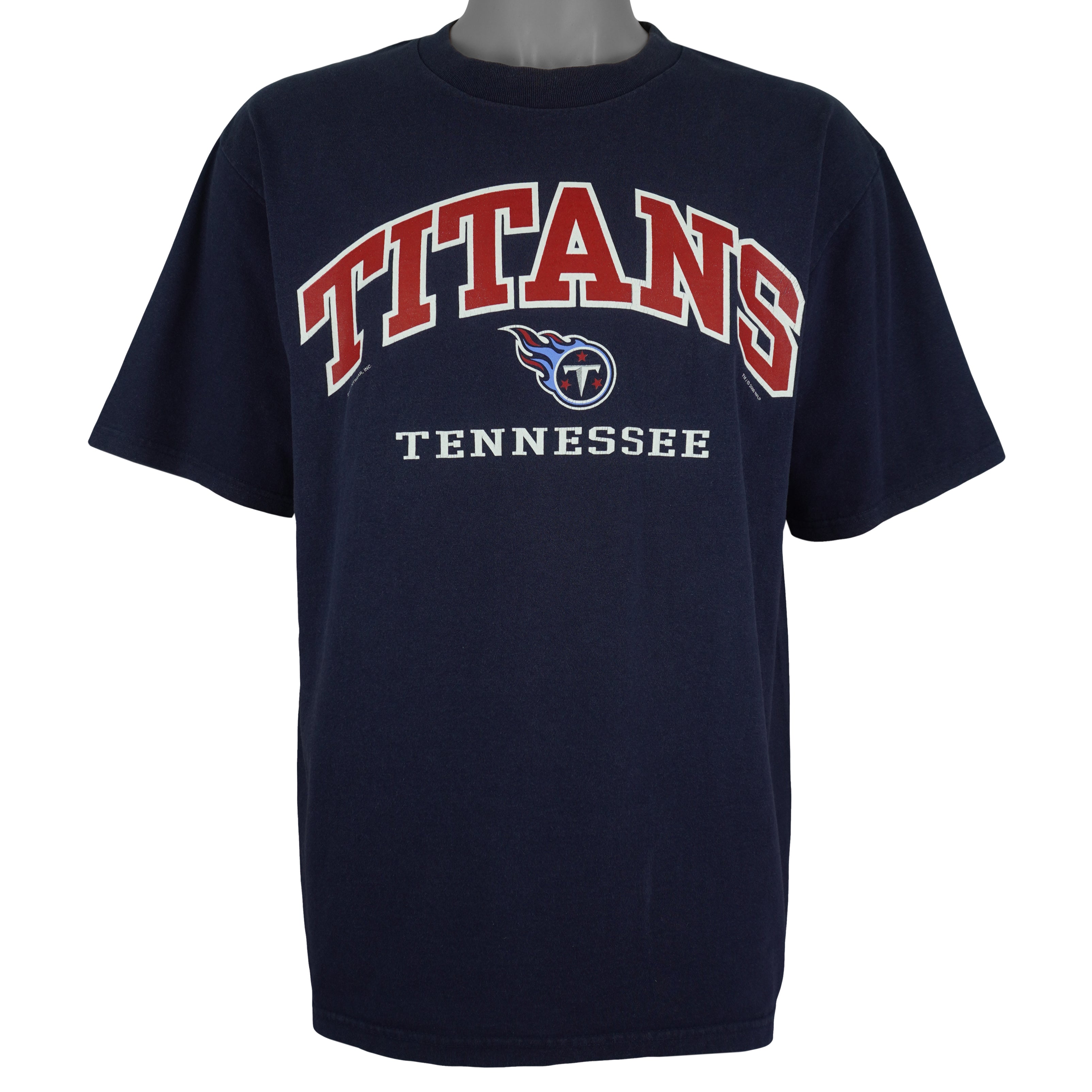 NFL (CSA) - Blue Tennessee Titans Football T-Shirt 2000 Large Vintage Retro Football