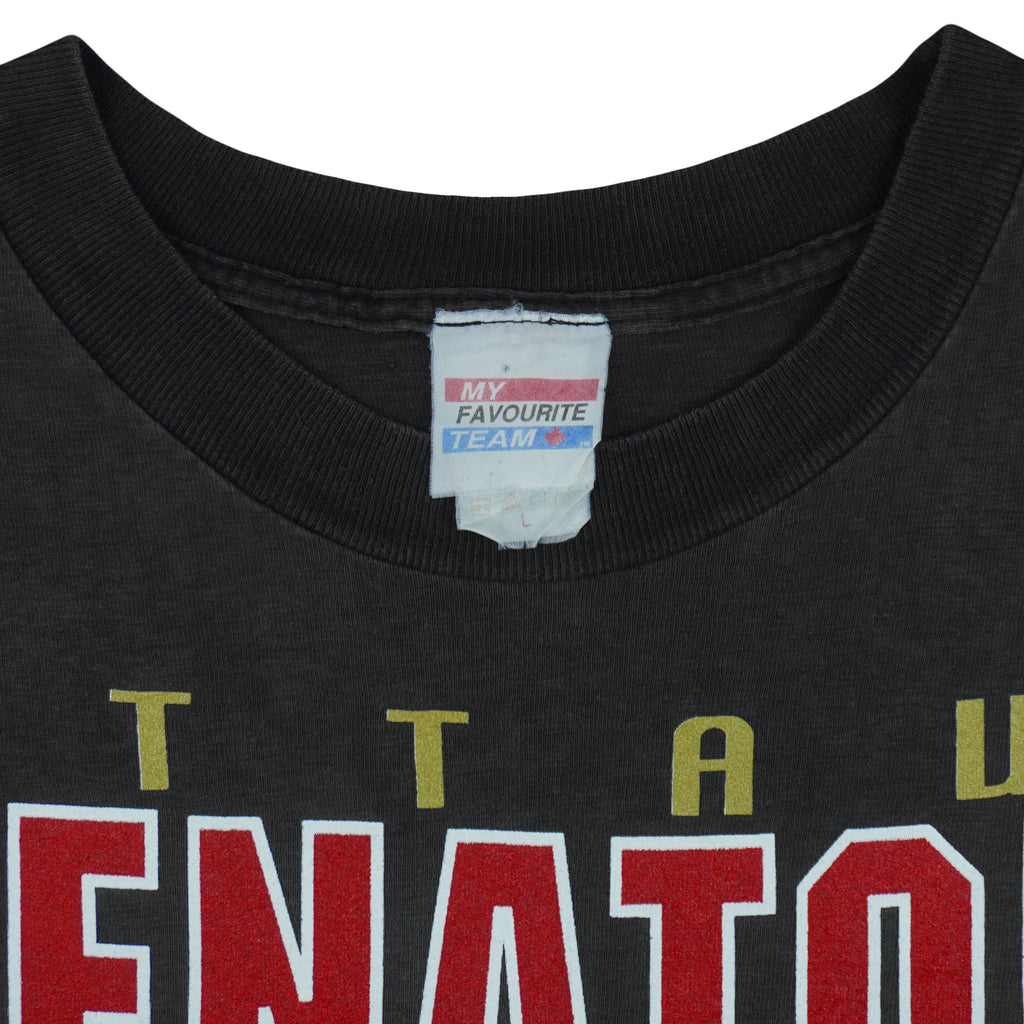 NHL (My Favourite Team) - Ottawa Senators Single Stitch T-Shirt 1990s Large Vintage Retro Hockey