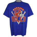 NFL (Trench) - Buffalo Bills Helmet Single Stitch T-Shirt 1990s X-Large Vintage Retro Football