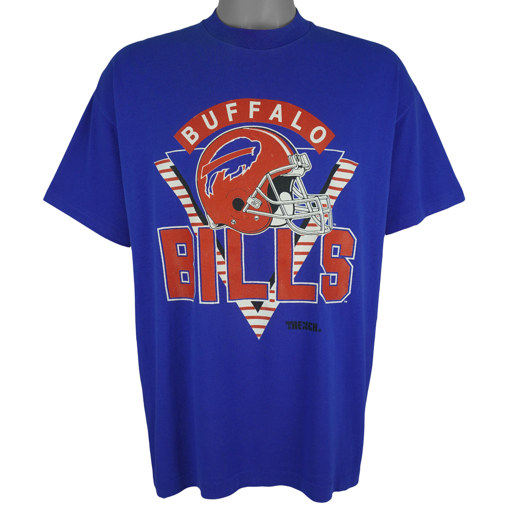 NFL (Trench) - Buffalo Bills Helmet Single Stitch T-Shirt 1990s X-Large Vintage Retro Football