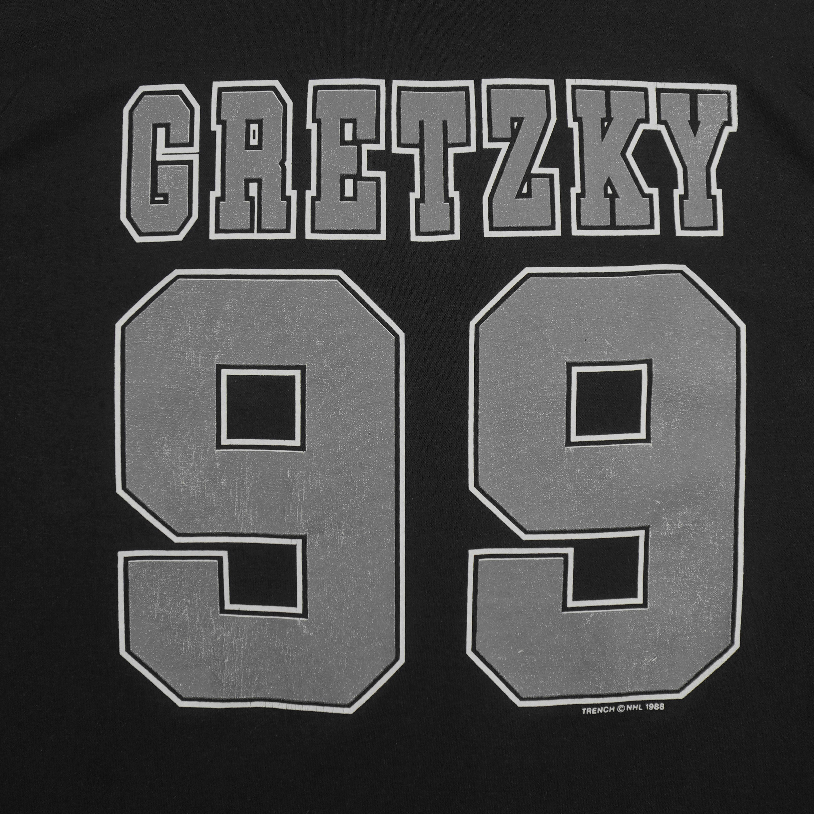 NHL (Trench) - Los Angeles Kings Wayne Gretzky #99 T-Shirt 1988 Large Vintage Retro Hockey
