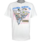 MLB (Badger) - Giants VS Oakland Athletics Seismic Series Matchups T-Shirt 1989 Large Vintage Retro Baseball
