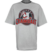 MLB (Trench) - Hickory Crawdads Baseball Roll Ups Sleeves T-Shirt 1994 X-Large Vintage Retro Baseball