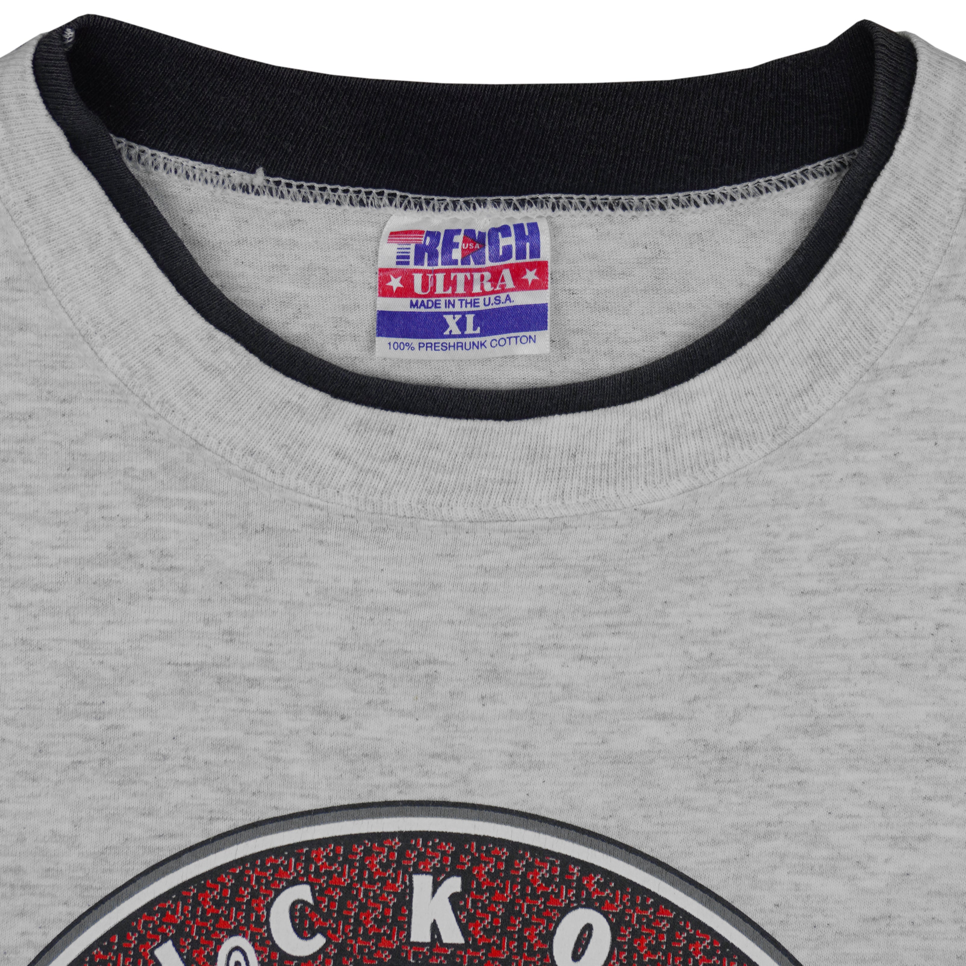 MLB (Trench) - Hickory Crawdads Baseball Roll Ups Sleeves T-Shirt 1994 X-Large Vintage Retro Baseball