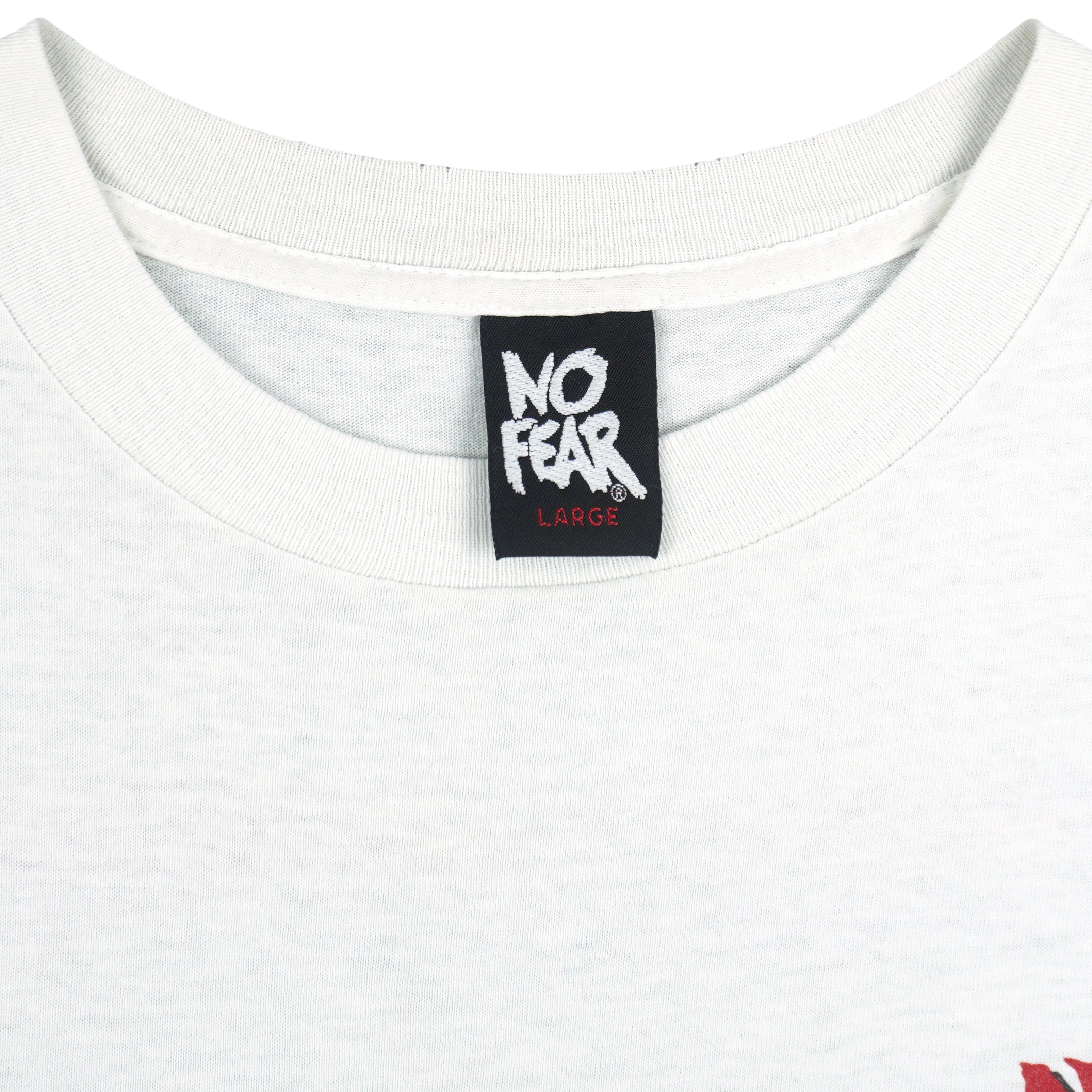 Vintage (No Fear) - You Can See It In His Eyes Hockey Goalie T-Shirt 1990s Large Vintage Retro